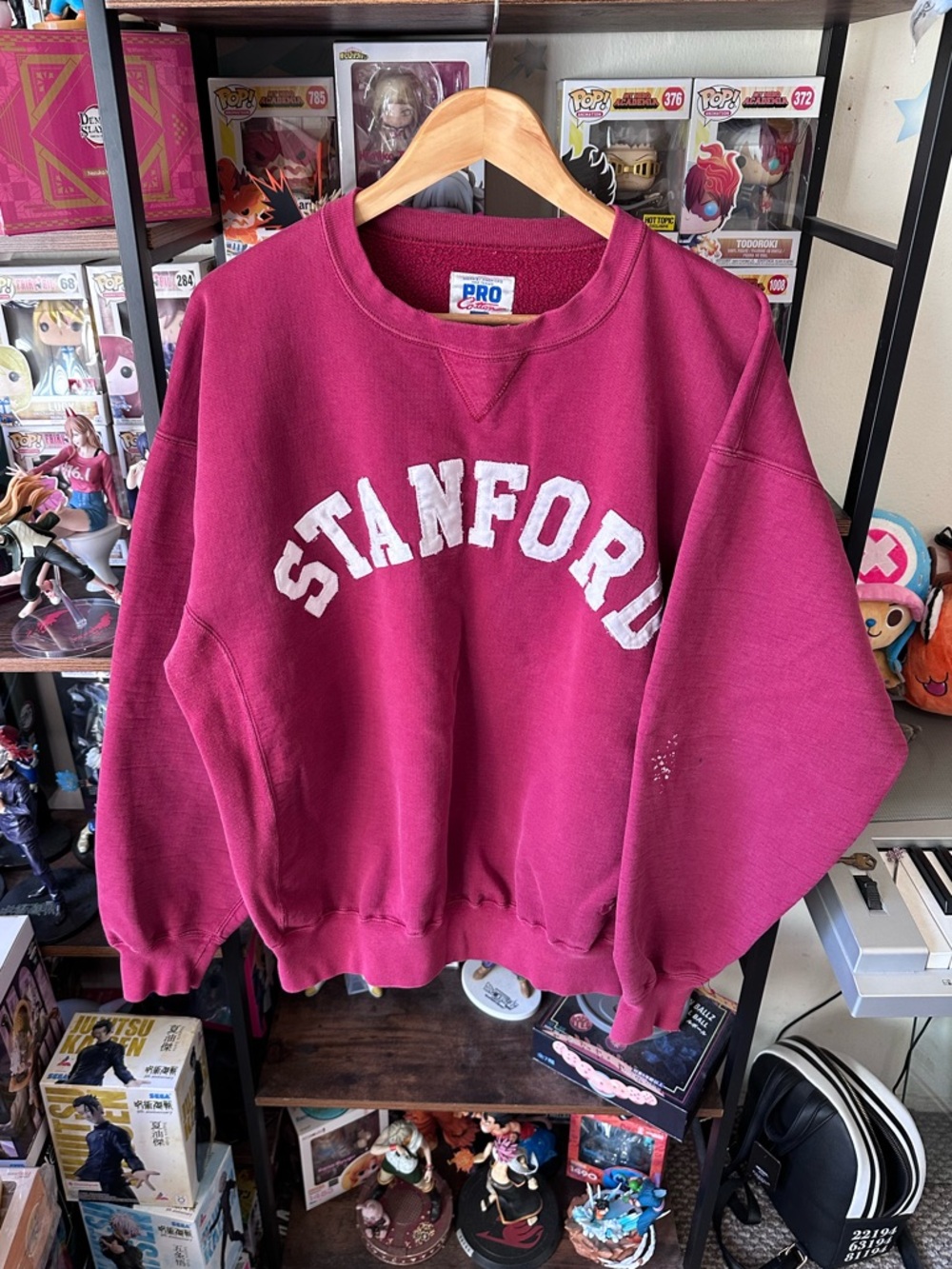 Vintage Stanford University Sweatshirt Red Faded Russell Athletic USA Made XL